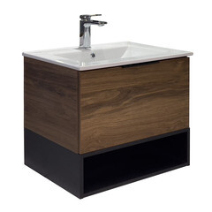 Комплект тумба с раковиной Comforty Гавана 60 см подвесная дуб темно-коричневый (00-00021223CF) - фото 20
