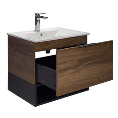 Комплект тумба с раковиной Comforty Гавана 60 см подвесная дуб темно-коричневый (00-00021223CF) - фото 19