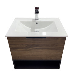 Комплект тумба с раковиной Comforty Гавана 60 см подвесная дуб темно-коричневый (00-00021223CF) - фото 18