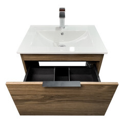 Комплект тумба с раковиной Comforty Гавана 60 см подвесная дуб темно-коричневый (00-00021223CF) - фото 17