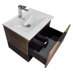 Комплект тумба с раковиной Comforty Гавана 60 см подвесная дуб темно-коричневый (00-00021223CF) - фото 15