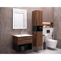 Комплект тумба с раковиной Comforty Гавана 60 см подвесная дуб темно-коричневый (00-00021223CF) - фото 11