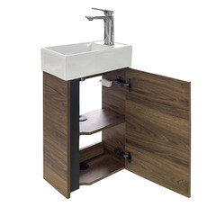 Комплект тумба с раковиной Comforty Гавана 40 см подвесная дуб темно-коричневый (00-00021221CF) - фото 18