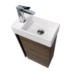 Комплект тумба с раковиной Comforty Гавана 40 см подвесная дуб темно-коричневый (00-00021221CF) - фото 16
