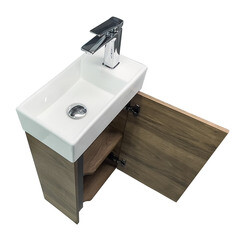 Комплект тумба с раковиной Comforty Гавана 40 см подвесная дуб темно-коричневый (00-00021221CF) - фото 14