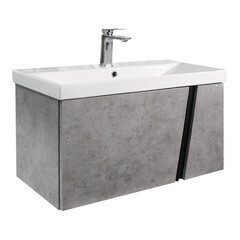 Комплект тумба с раковиной Comforty Пальмира 80 см подвесная бетон светлый (CF19696BX-80) - фото 21