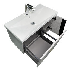 Комплект тумба с раковиной Comforty Пальмира 80 см подвесная бетон светлый (CF19696BX-80) - фото 15