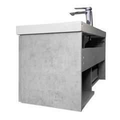 Комплект тумба с раковиной Comforty Пальмира 80 см подвесная бетон светлый (CF19696BX-80) - фото 14