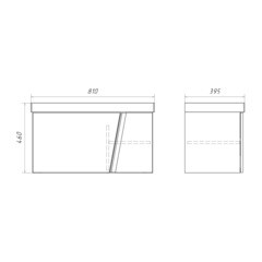 Комплект тумба с раковиной Comforty Пальмира 80 см подвесная бетон светлый (CF19696BX-80) - фото 10