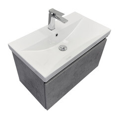 Комплект тумба с раковиной Comforty Пальмира 70 см подвесная бетон светлый (00-00021662CF) - фото 17