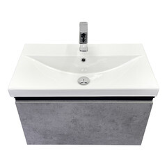 Комплект тумба с раковиной Comforty Пальмира 70 см подвесная бетон светлый (00-00021662CF) - фото 16