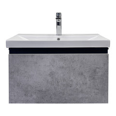 Комплект тумба с раковиной Comforty Пальмира 70 см подвесная бетон светлый (00-00021662CF) - фото 15