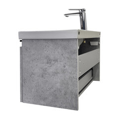 Комплект тумба с раковиной Comforty Пальмира 70 см подвесная бетон светлый (00-00021662CF) - фото 14