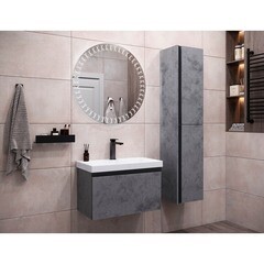 Комплект тумба с раковиной Comforty Пальмира 70 см подвесная бетон светлый (00-00021662CF) - фото 11