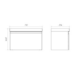 Комплект тумба с раковиной Comforty Пальмира 70 см подвесная бетон светлый (00-00021662CF) - фото 10