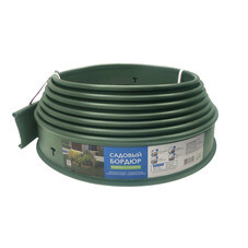 Бордюр пластиковый 10000х100х20 мм зеленый Gidrolica