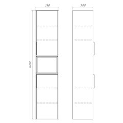 Пенал Comforty Флорида 35 см подвесной бетон светлый/антрацит - фото 9