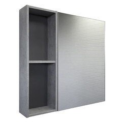 Зеркальный шкаф Comforty Флорида 80х80х15 см подвесной бетон светлый/антрацит - фото 13