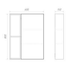 Зеркальный шкаф Comforty Флорида 60х80х15 см подвесной бетон светлый/антрацит - фото 10