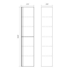 Пенал Comforty Пальмира 35 см подвесной бетон светлый - фото 9