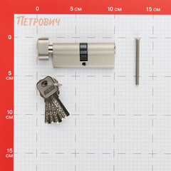 Цилиндр 80 40х40 мм ключ/вертушка хром - фото 2