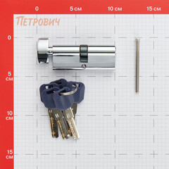 Цилиндр Punto Z4002 80 40х40 мм ключ/вертушка хром - фото 2