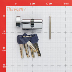 Цилиндр Punto Z4002 60 30х30 мм ключ/вертушка хром - фото 2