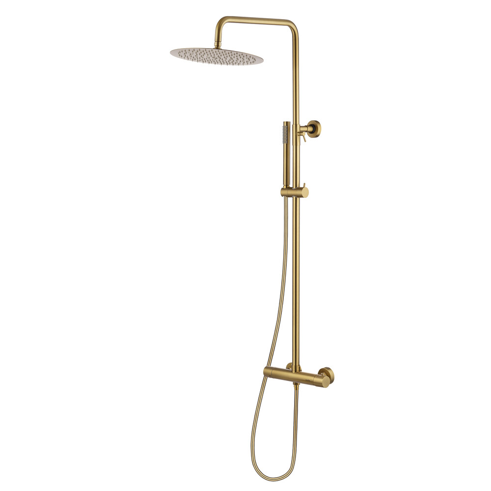

Душевая система Swedbe Select с верхним душем с лейкой с термостатом золото (2791GO)