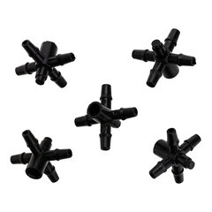 Соединитель для капельной трубки 3 мм крестовой 1/8 MasterProf пластиковый на 4 выхода (5 шт.) (ДС.070734) - фото 4