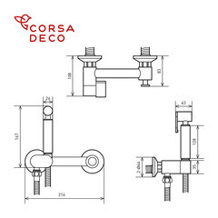 Смеситель с гигиеническим душем Corsa Deco хром (HF006) - фото 9