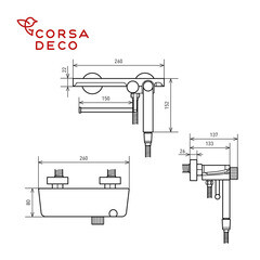 Смеситель с гигиеническим душем Corsa Deco с держателем черный (HF007B) - фото 9