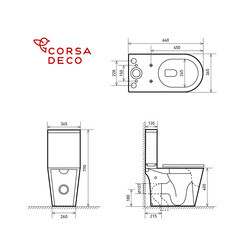 Унитаз-компакт Corsa Deco NX Rimless безободковый с универсальным выпуском с сиденьем дюропласт микролифт белый (TPNX640SR) - фото 11