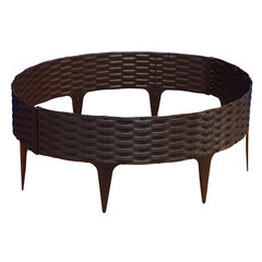 Пластиковый бордюр Протэкт Ротанг 0,19х3,2 м коричневый (4 шт.) - фото 2