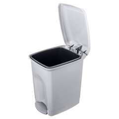 Контейнер для мусора БытПласт с крышкой 7 л пластик серый с педалью - фото 8