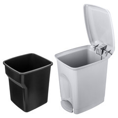 Контейнер для мусора БытПласт с крышкой 7 л пластик серый с педалью - фото 9