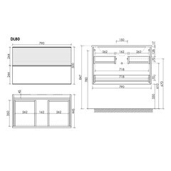 Тумба под раковину Sancos Delta 80 см подвесная дуб светлый/белая (DL80W) - фото 2