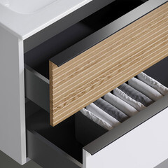 Тумба под раковину Sancos Delta 60 см подвесная дуб светлый/белая (DL60W) - фото 5