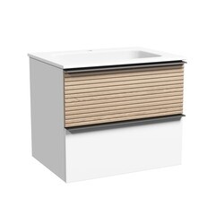 Тумба под раковину Sancos Delta 60 см подвесная дуб светлый/белая (DL60W) - фото 1