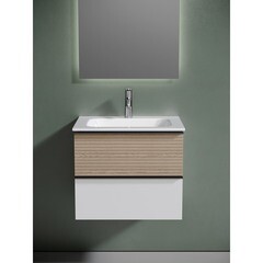 Тумба под раковину Sancos Delta 60 см подвесная дуб светлый/белая (DL60W) - фото 3