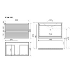 Тумба под раковину Sancos Folk 80 см подвесная bianco (FL80W) - фото 2