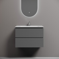 Тумба под раковину Sancos Folk 70 см подвесная grey soft (FL70GS) - фото 3