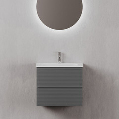 Тумба под раковину Sancos Folk 60 см подвесная grey soft (FL60GS) - фото 3