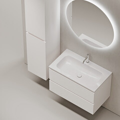 Тумба под раковину Sancos Folk 80 см подвесная bianco (FL80W) - фото 3