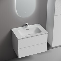 Тумба под раковину Sancos Folk 70 см подвесная bianco (FL70W) - фото 5