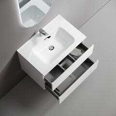 Тумба под раковину Sancos Folk 70 см подвесная bianco (FL70W) - фото 4