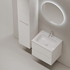 Тумба под раковину Sancos Folk 60 см подвесная bianco (FL60W) - фото 3