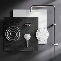 Душевой комплект AM.PM Gem с верхним душем с лейкой (F0790000) - фото 4