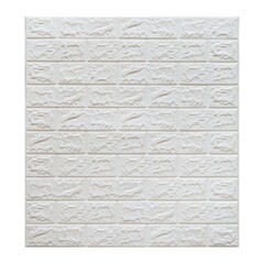 Панель самоклеящаяся вспененный полиэтилен 700х770х6 мм Lux кирпич белый 0,539 кв.м - фото 1