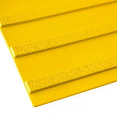 Тактильная плитка ПВХ продольный риф 300х300х5,5 мм желтая - фото 2