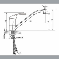 Смеситель для кухни и раковины Corsa Deco Wave L хром однорычажный (966393) - фото 2